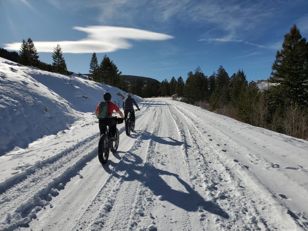 Winter fat biking in Wind River Country Wyoming