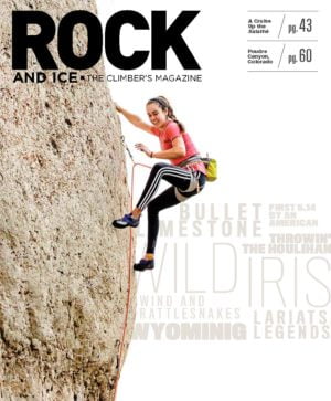 Wild Iris, Wyoming, featured on the cover of Rock & Ice Magazine