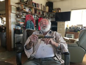 Ed Fowler talks about one of his knives in his home.