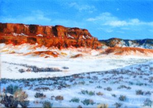 painting of red cliffs by Bill Yankee