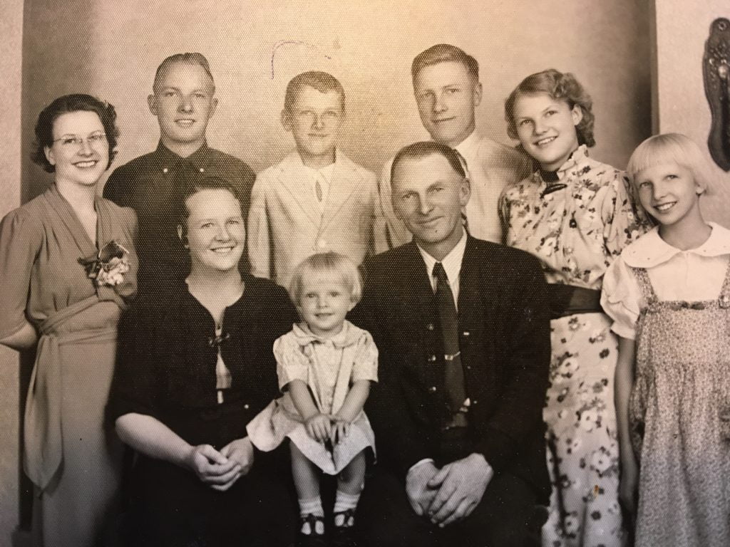 Carol Petera with her family as a young child.