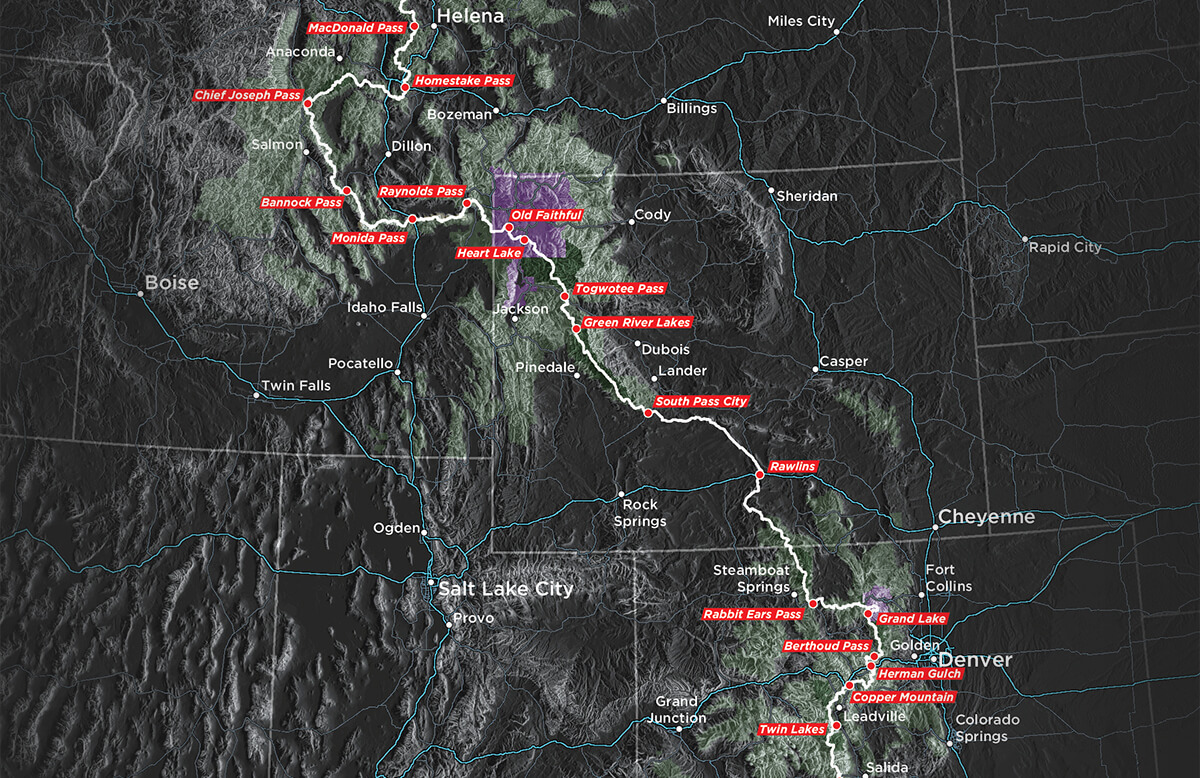 Map of the Continental Divide Trail