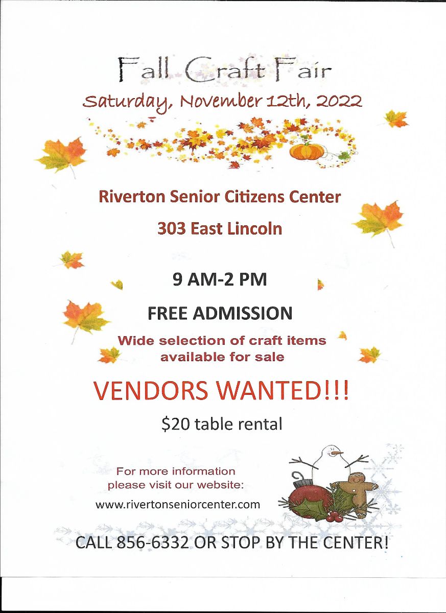 Fall Craft Fair at the Riverton Senior Citizens Center