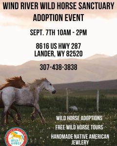 Wind River Wild Horse Sanctuary Adoption Event Poster