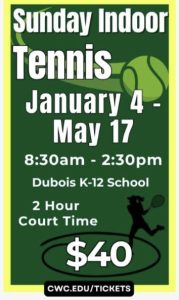 white text on a green background with yellow bordering.