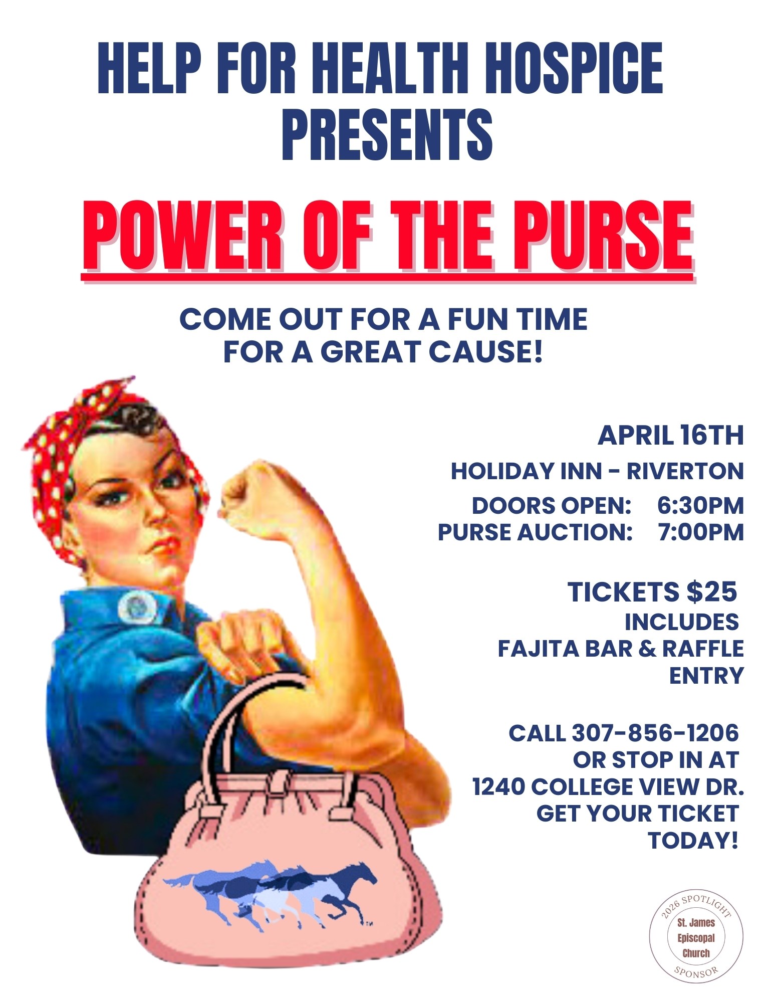 Power of the Purse Power of the Purse. Help for Health Hospice presents their third annual Power of the Purse. Enjoy a fajita bar and raffle entry with a live and silent auction. $25. 6:30 to 9 p.m. Riverton Holiday Inn. 900 East Sunset Dr., Riverton.