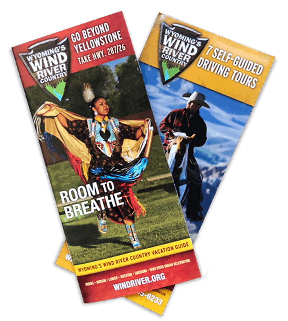 Two brochures for the Wind River Country Travel Guide.