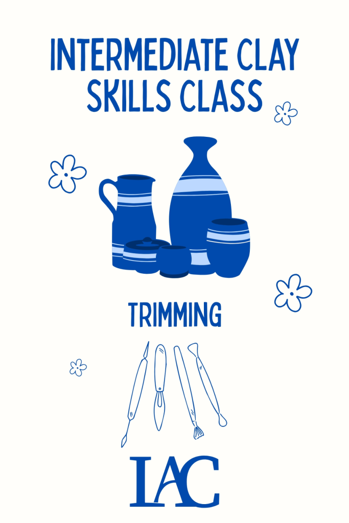 A flyer for an intermediate clay skills class focusing on trimming techniques in Wind River Country.